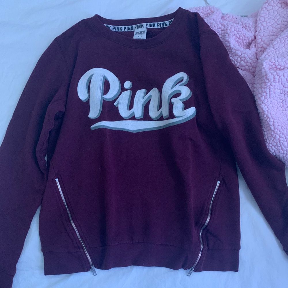 victoria's secret pink burgundy sweater